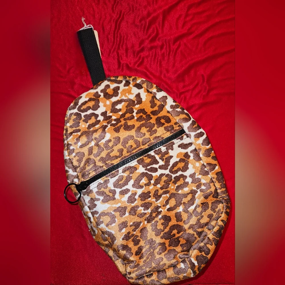 Soft Leopard Print Dance Shoe Bag Approx 14x10x4